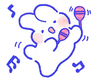 🕺 45747d6e 兔子, 沙锤, 音乐, 可爱, 动物, 跳舞, 贴纸 telegram sticker