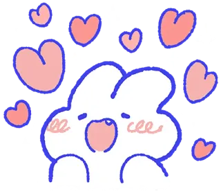 🥰 db2d025b 兔子, 可爱, 爱, 爱心, 萌, 开心 telegram sticker