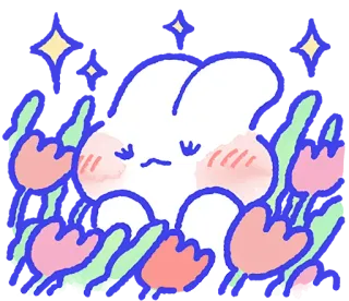 ☺️ e3a63f54 兔子, 花, 可爱, 动物, 兔子, 卡哇伊 telegram sticker