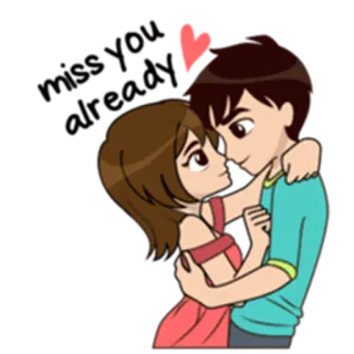 💑 7d17e3b2 пара, любовь, романтика, мультфильм, объятия, нежность whatsapp sticker