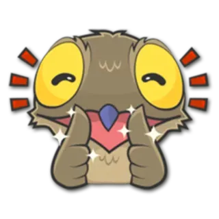 😄 3cbd9725 Cartoon, Eule, Daumen hoch, Fröhlich, Positiv, Zustimmung, Niedlich whatsapp sticker