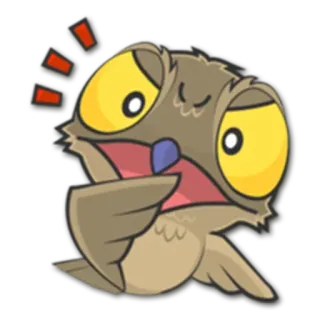 🤨 4b2f9b2a eule, cartoon, ausdruck, überrascht, tier, vogel whatsapp sticker