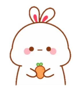 🐰 14fee7c2 兔子, 胡萝卜, 可爱, 动物 telegram sticker