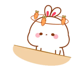 🐰 dfb2c05d 可爱, 兔子, 兔子, 卡哇伊, 动物, 胡萝卜 telegram sticker
