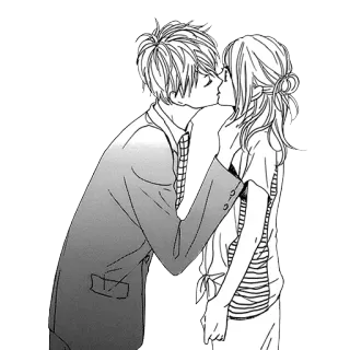 ❤ cac4a998 ciuman, romantis, cinta, pasangan, anime, manga whatsapp sticker