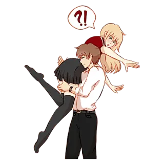 🤔 3ecee689 Cartoon, Anime, Paar, Liebe, Süß telegram sticker