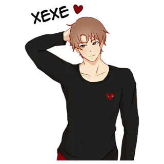 😁 c7b21005 XEXE Anime Junge, Cartoon, Herz, Süß, Liebe telegram sticker