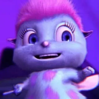 🧚‍♀️ b07e0d09 Bibble Биббл, фея, мультфильм, персонаж, синий, розовые волосы whatsapp sticker