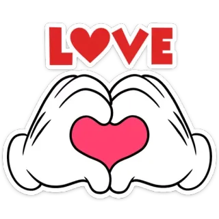 ❤️ 0e0e8e0e LOVE amour, cœur, mains, geste, dessin animé, romantique, affection, relation telegram sticker