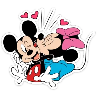 😘 445bde1f Minnie Mouse Minnie, Disney, dessin animé, amour, coeurs, romance, mignon, baiser telegram sticker