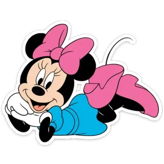 😌 581fc751 Minnie Mouse Minnie, dessin animé, Disney, personnage, mignon, nœud telegram sticker
