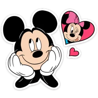❤️ 6c3522d2 Mickey Mouse Mickey Mouse, Minnie Mouse, Disney, Dessin animé, Amour, Coeur, Animé telegram sticker