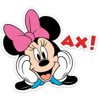 😍 fb3b0543 Minnie Mouse AX! minnie, dessin animé, disney, souris, personnage, mignon, adorable, fille telegram sticker