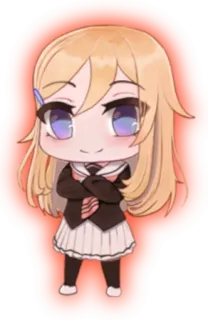 😃 bc865f6e จิบิ, อนิเมะ, น่ารัก, ผมบลอนด์, ผู้หญิง, การ์ตูน telegram sticker