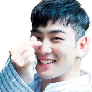 💓 e096723a K-pop, Cantor, Pessoa, Homem, Bonito, Sorrindo, Coração com os dedos, Fofo telegram sticker