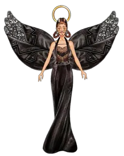 😈 02f83545 ange, robe, ailes, gothique, mode, halo whatsapp sticker