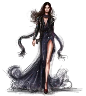 👱 1efa53a3 mode, femme, robe, style, illustration, art whatsapp sticker