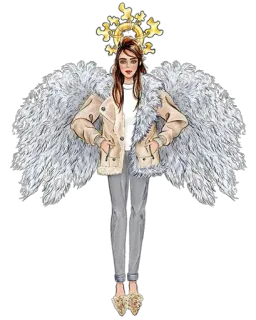 😒 3f9898af ange, ailes, auréole, mode, illustration whatsapp sticker