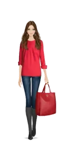 ❤ 4231ccde mode, femme, shopping, rouge, style whatsapp sticker