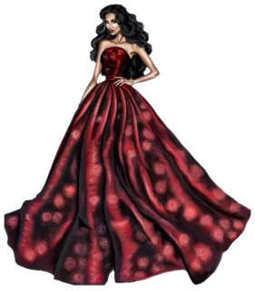 😊 46a5a3bf femme, robe, mode, robe de soirée, style, beauté, rouge whatsapp sticker