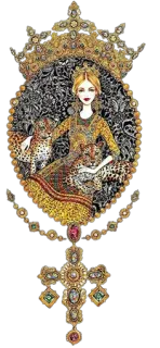 😍 46a8c26a femme, couronne, léopard, bijoux, or, portrait, mode, illustration whatsapp sticker