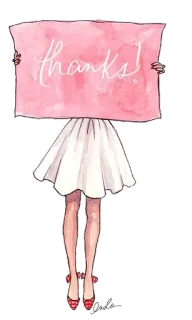 🌸 57f3c474 thanks! merci, gratitude, rose, salutation, mode, robe, chaussures whatsapp sticker