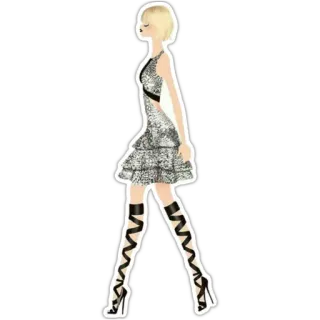 😒 7a26dfb2 mode, robe, femme, style, illustration whatsapp sticker