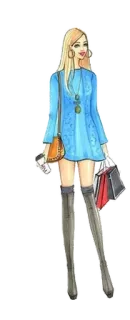 👜 96257dc7 mode, femme, shopping, style, illustration, blonde whatsapp sticker