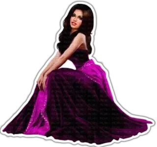 😌 9b3088dc femme, robe, violet, robe de soirée, beauté, mode whatsapp sticker
