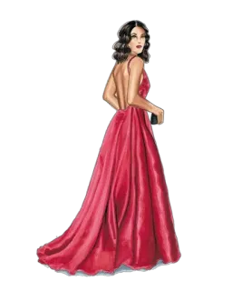 😏 ad4b199f femme, robe, robe rouge, robe de soirée, mode, beauté, glamour whatsapp sticker