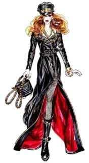 👛 e4c47bbf mode, femme, style, manteau cuir, illustration, art whatsapp sticker