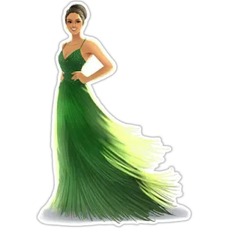 ☺️ e8031c72 femme, robe, mode, vert, robe de soirée, glamour, élégant whatsapp sticker