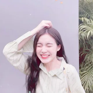 🦢 aebad57e mujer, chica, sonriendo, retrato, persona, feliz whatsapp sticker