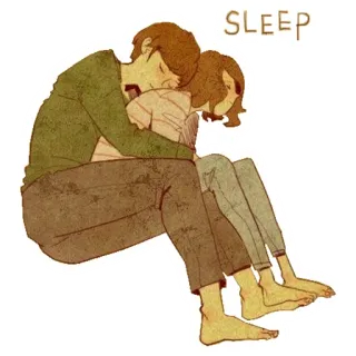 😴 69a03483 SLEEP sueño, pareja, descanso, amor, comodidad telegram sticker