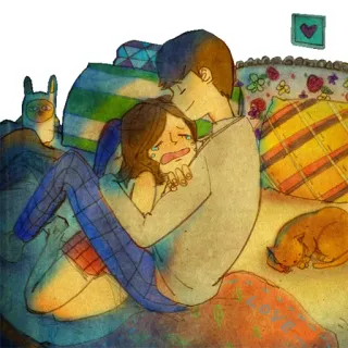 😞 cda39939 amor, pareja, abrazo, consuelo, emociones, llorando telegram sticker