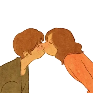 ☺️ 6bffe5a8 baiser, couple, amour, dessin animé, romance whatsapp sticker