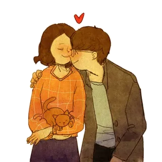 ❤️ 8bf8f1c0 amour, couple, chat, romantique, mignon, dessin animé whatsapp sticker