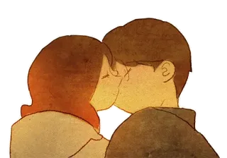 😚 ab6a4499 baiser, amour, couple, romance, relation whatsapp sticker