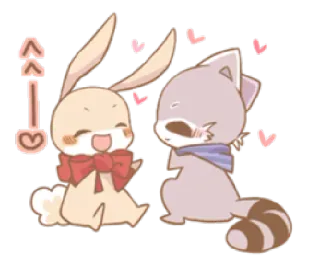 ❤️ 0197a2df conejo, lindo, adorable, kawaii, anime, amor, corazón, animal whatsapp sticker