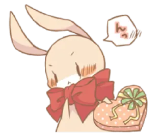 🍬 14f1df6f んっ conejo, lindo, corazón, regalo, san valentín, animal, kawaii whatsapp sticker