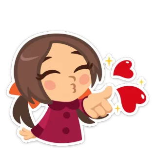 💖 11c7a5c7 卡通, 女孩, 爱心, 亲吻, 飞吻, 爱, 可爱 telegram sticker