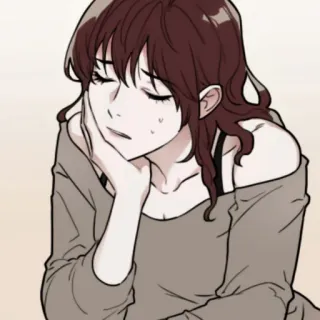 🕯 8cfc829b Kreskówka, Kobieta, Smutna, Dziewczyna, Kobieta, Anime, Brunetka telegram sticker