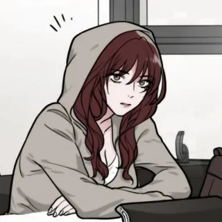 ✖️ 98b7fa8e kobieta, bluza z kapturem, kreskówka, postać, dziewczyna telegram sticker