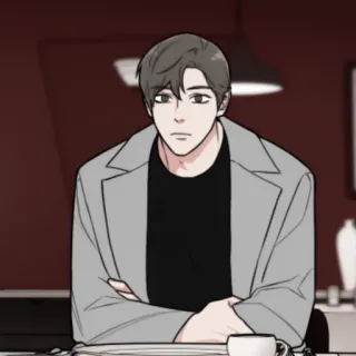 🕯 bc06a1fd mężczyzna, kreskówka, biuro, kawa, czekanie, kurtka telegram sticker