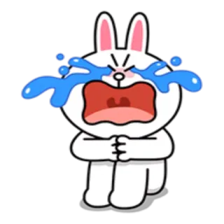 😭 097411c7 Brown うさぎ, 泣く, 悲しい, 感情的, 涙, アニメ telegram sticker