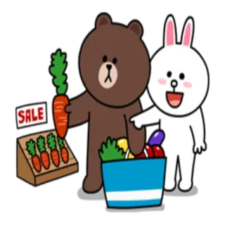🛒 6bfd2d15 SALE 食べ物, 動物, ニンジン, セール, キャラクター telegram sticker
