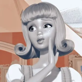 😮‍💨 25242c73 кукла, анимация, персонаж, мультфильм, блондинка, портрет telegram sticker