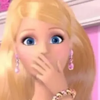 😳 37c93f44 Barbie Барби, Мультфильм, Блондинка, В шоке, Удивление telegram sticker