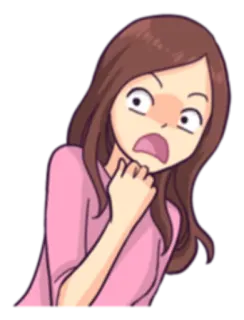 😨 0971af77 überrascht, geschockt, Frau, Cartoon, Angst, Emotion whatsapp sticker