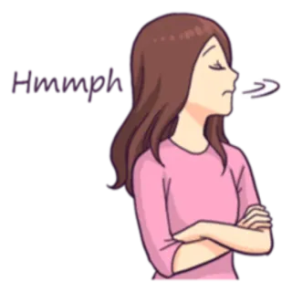 😕 bcfd51e6 Hmmph hmmph, frau, frustriert, genervt, denkend, schmollend whatsapp sticker